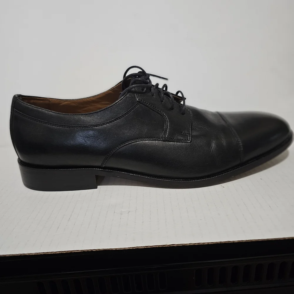 Johnston & Murphy Sz 11.5 Black Leather cap toe Oxford shoes Dress formal